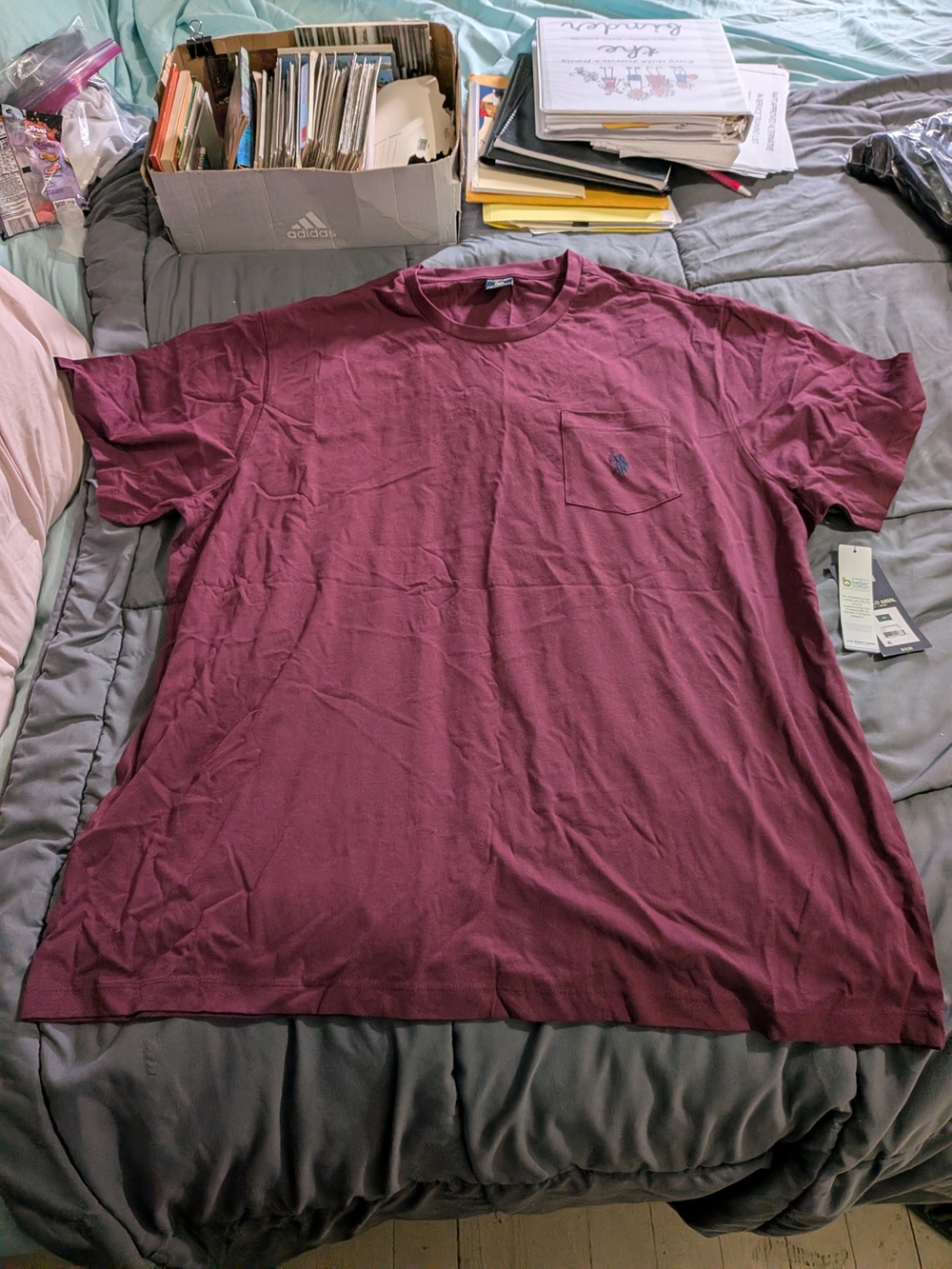 U.S. Polo Assn. Pocket Tee in Burgundy